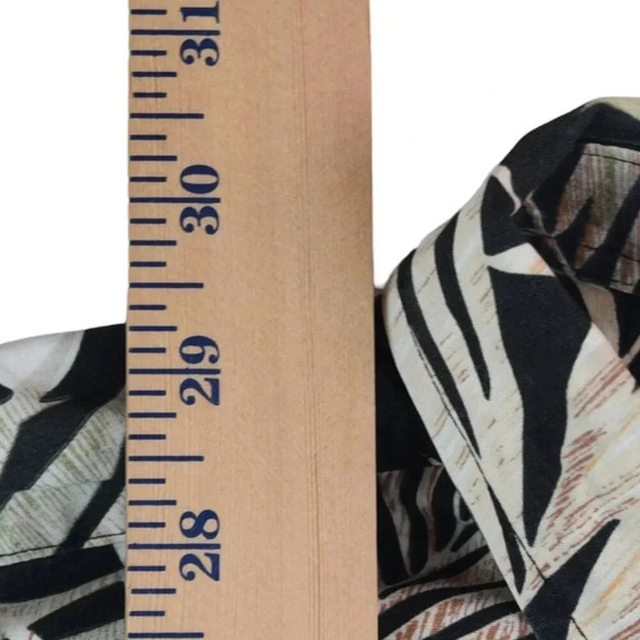 Cooke Street || Men's Button Down Hawaiian Palms Flower Shirt Black Green XL - Picture 6 of 7